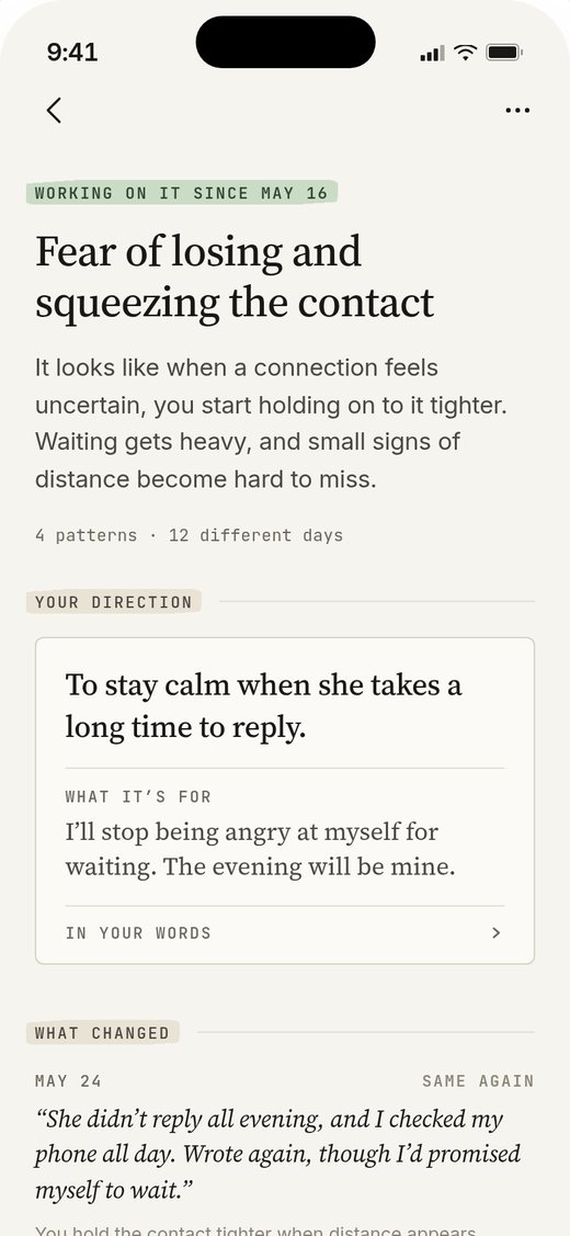 Work on it: a direction in the person’s own words